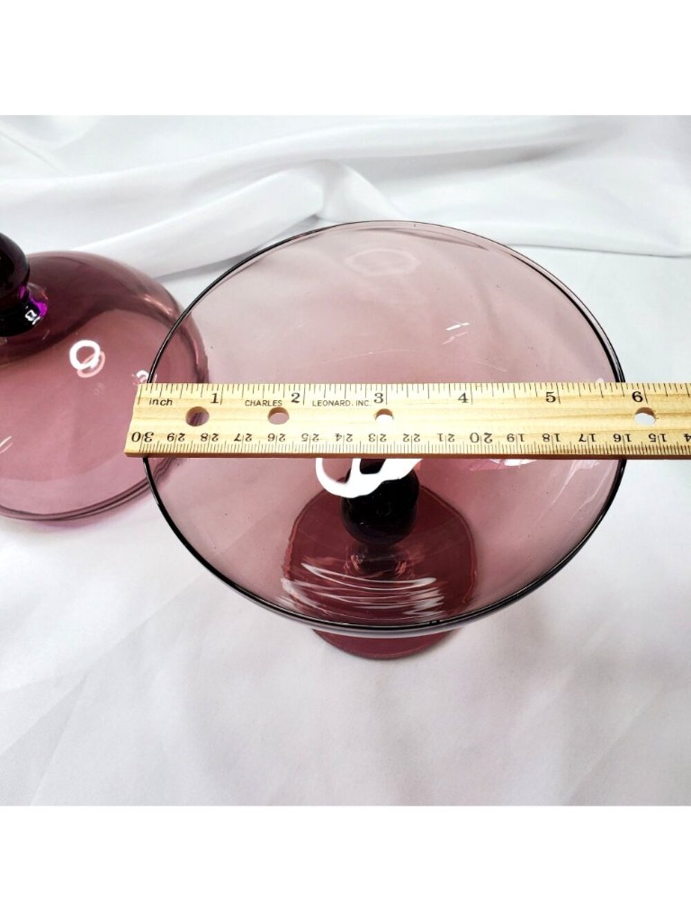 VTG Amethyst Wine Purple Glass Empoli Apothecary Compote Pedestal Candy Dish - Picture 4 of 13